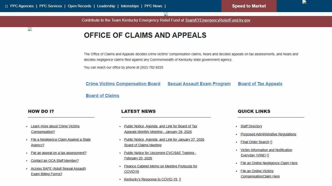 OFFICE OF CLAIMS AND APPEALS